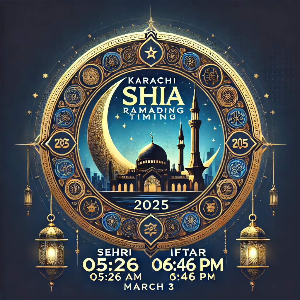 Sehri iftar time calendar Karachi fiqa jafria