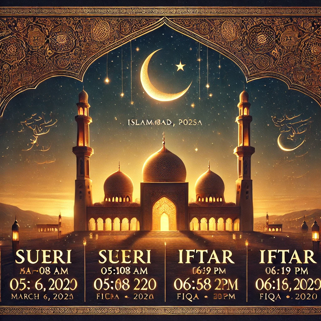 Islamabad Ramadan calendar 2025